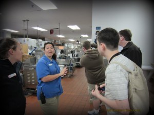 Looking in at the bakery.