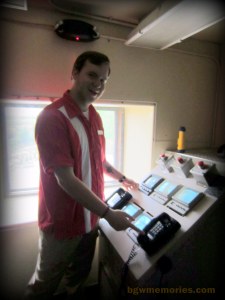 At the control tower.