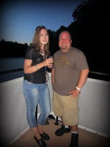 My friend Luke and I enjoy our cruise on the Rhine with wine!