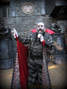 Let us begin with Count Vladtastic.  The show starts once this colorful character sets foot outside.  His dry wit and quick thinking add to the fun and whimsy of dinner at the Blood Banquet. 