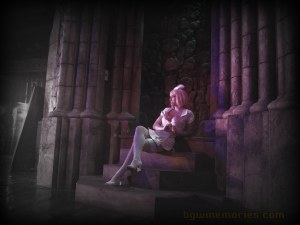 I love when performers stay in character, even when they are not center stage.  This lovely nurse strikes a pose in the shadows of the show Fiends.  